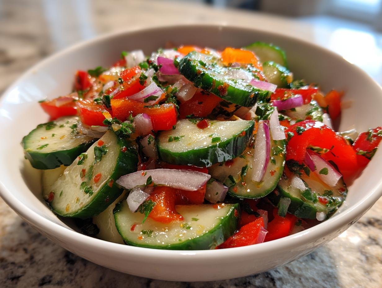 Crunchy Cucumber Sweet Pepper Salad