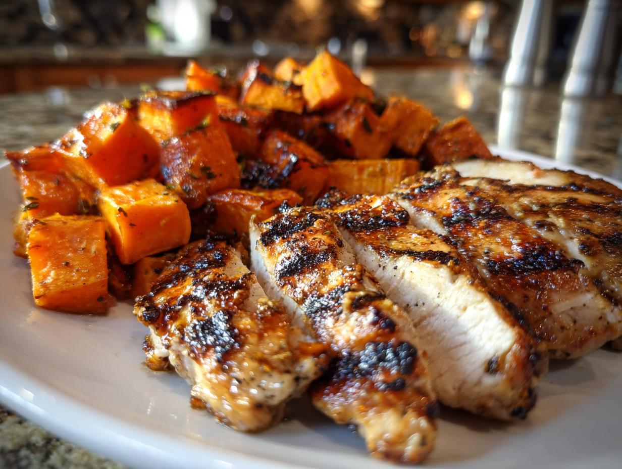 Grilled Chicken &amp; Sweet Potato Bowl
