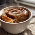 Healthy 5-Ingredient Cinnamon Roll In A Mug