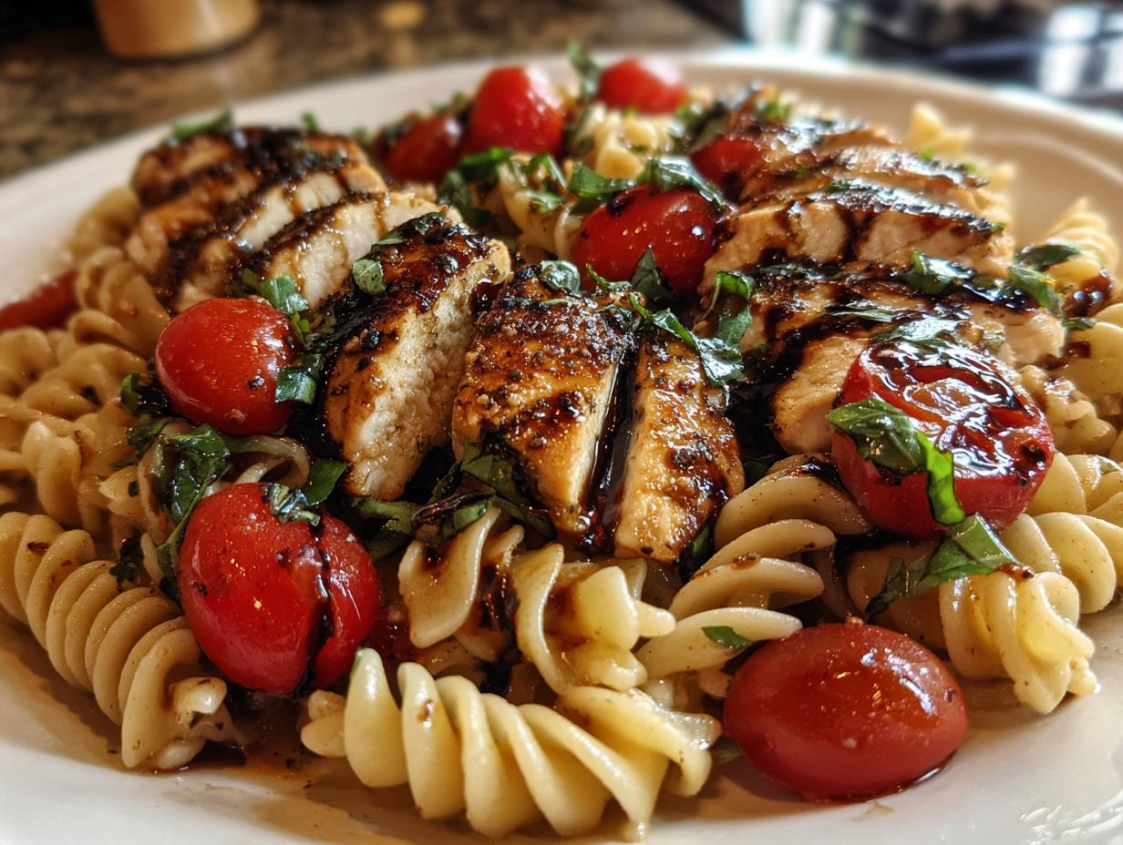 30-Minute Healthy Bruschetta Chicken Pasta Bursting With Flavor