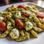 Light and Creamy Pesto Caprese Pasta Salad