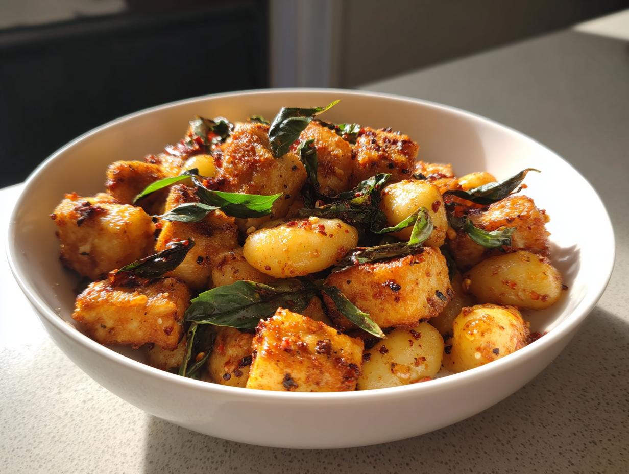 Marry Me Crispy Tofu with Gnocchi