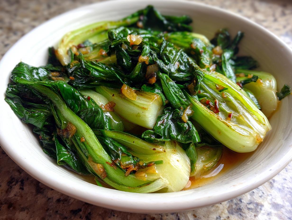 Quick Bok Choy with Garlic and Ginger