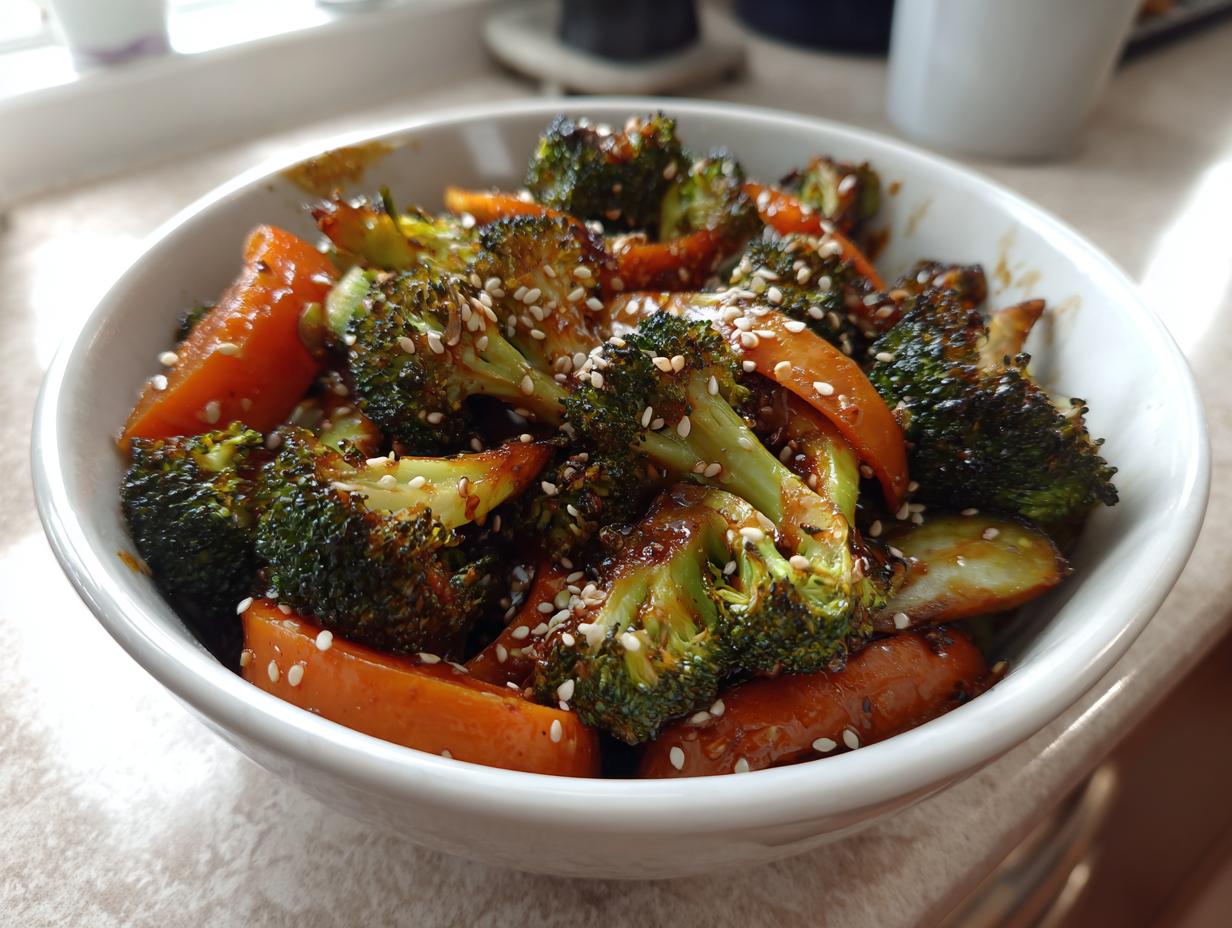 Asian Roasted Broccoli and Carrots