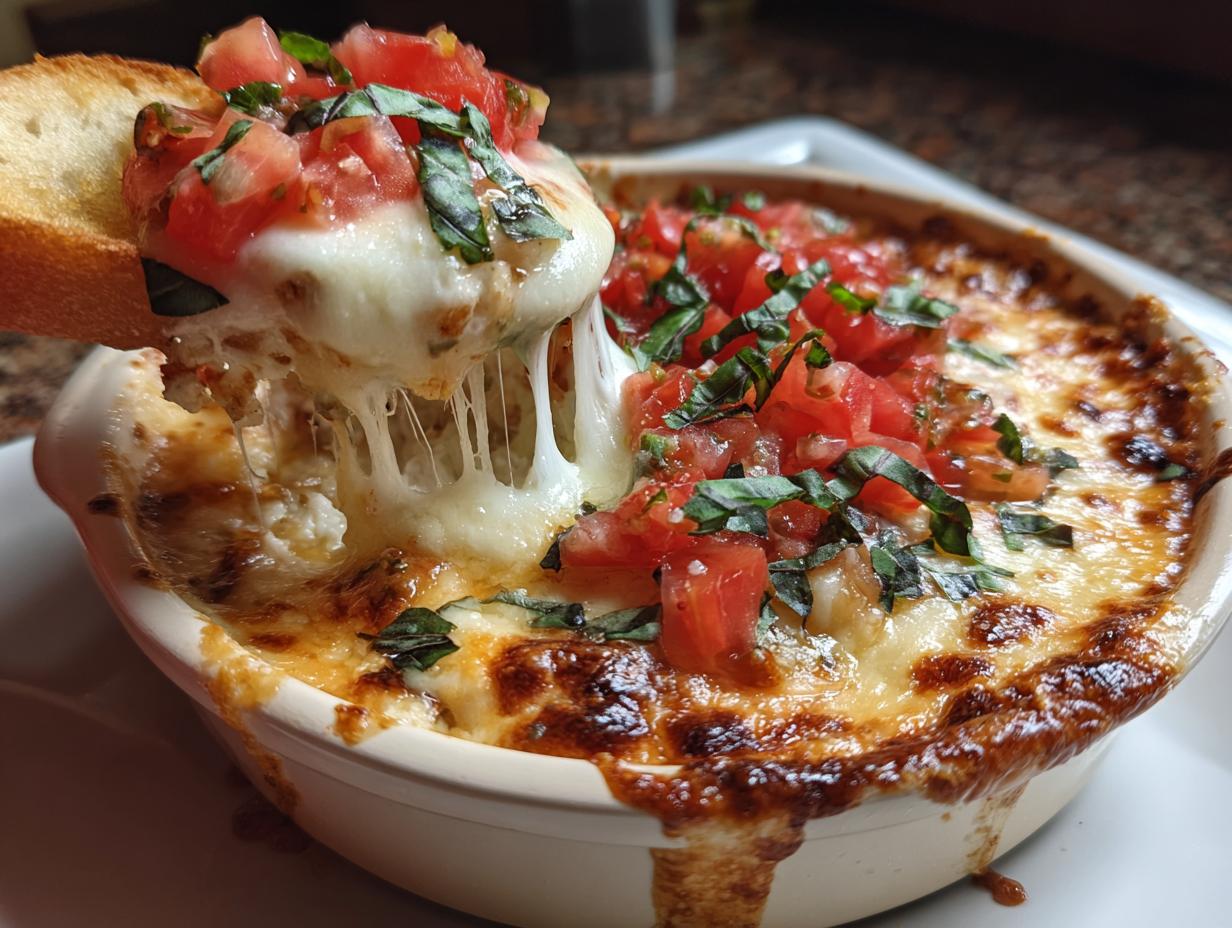 Creamy Bruschetta Dip with Fresh Tomatoes