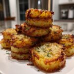 Crispy Roasted Garlic Parmesan Potato Stacks