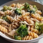 High Protein Rotisserie Chicken Broccoli Pasta