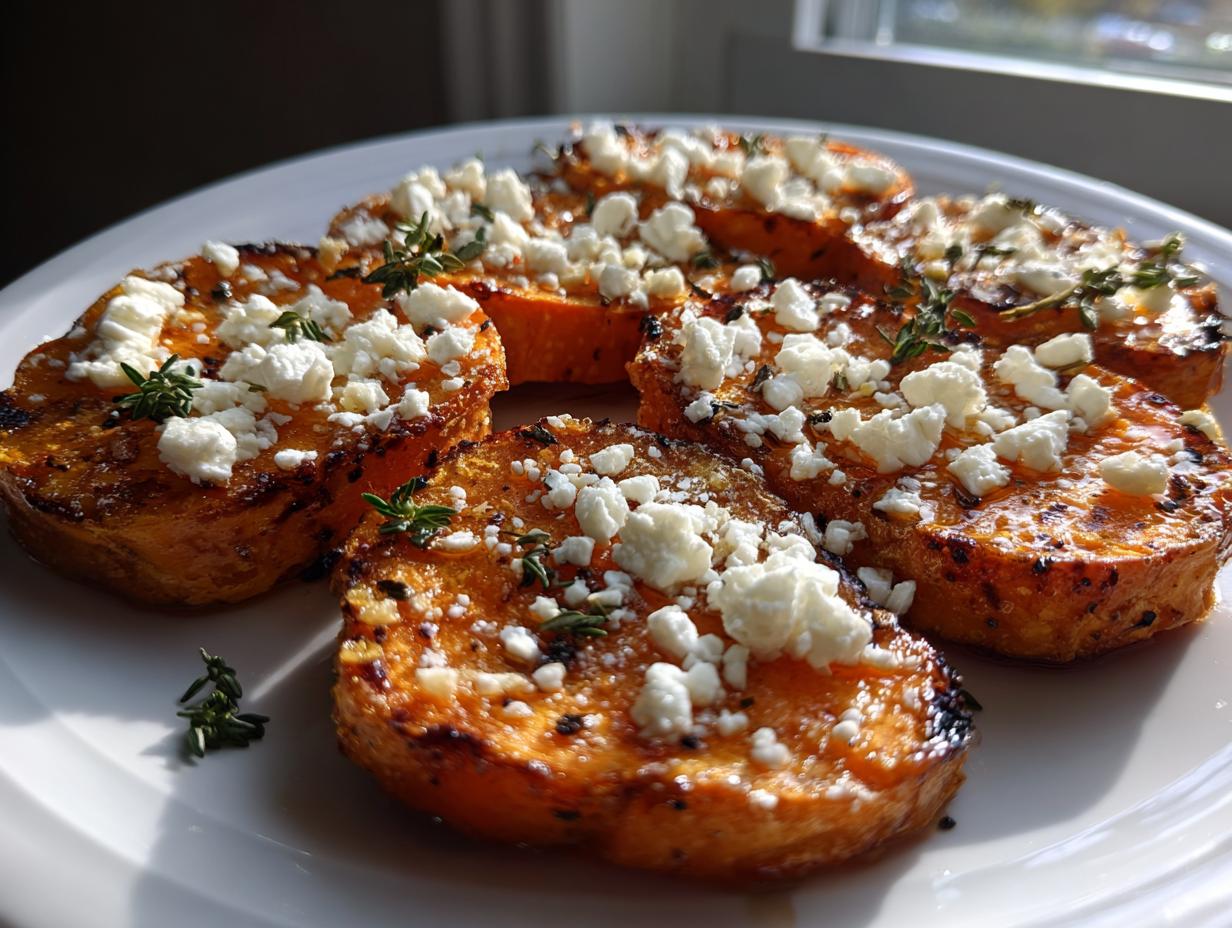 Honey Feta Sweet Potato Rounds