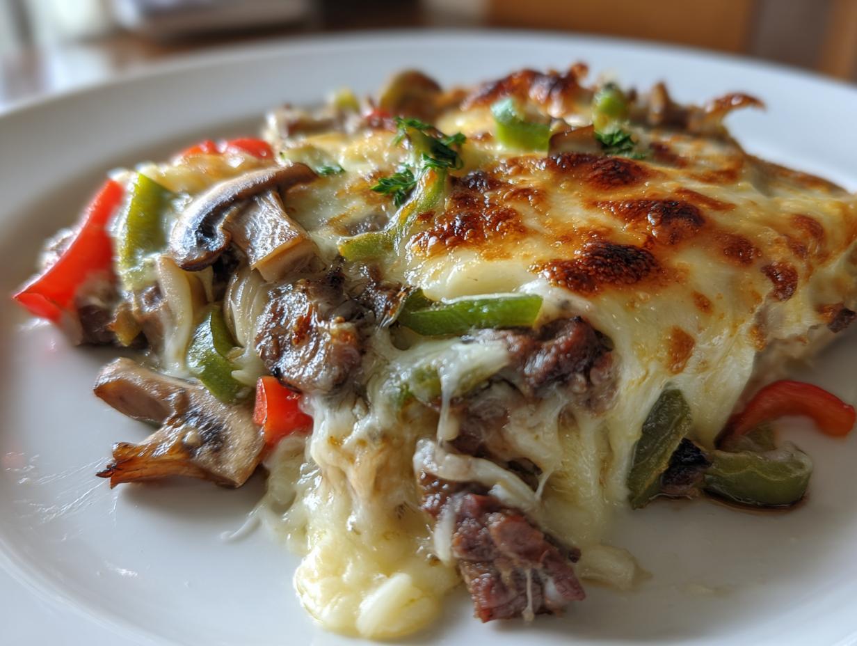 Philly Cheesesteak Casserole
