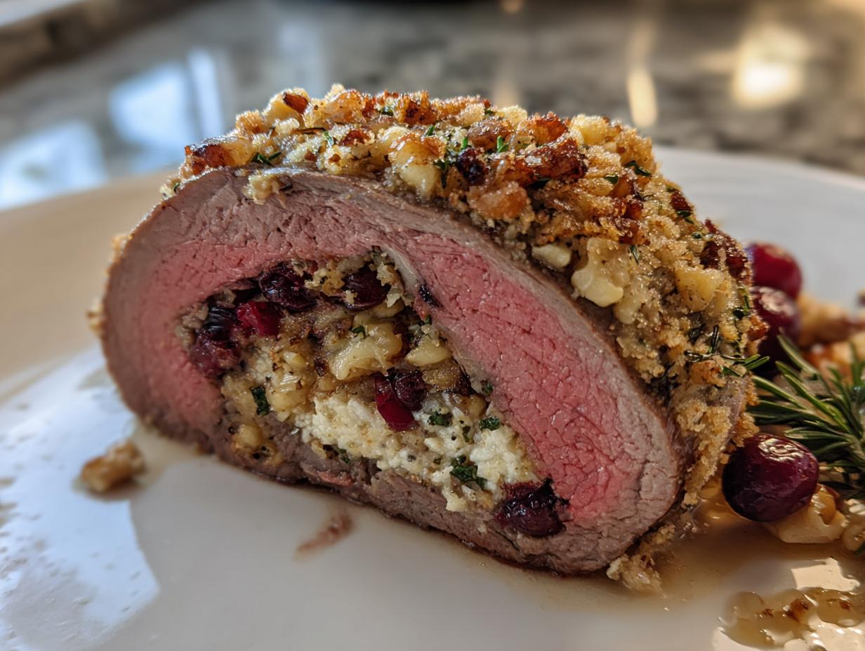 Christmas Stuffed Beef Tenderloin