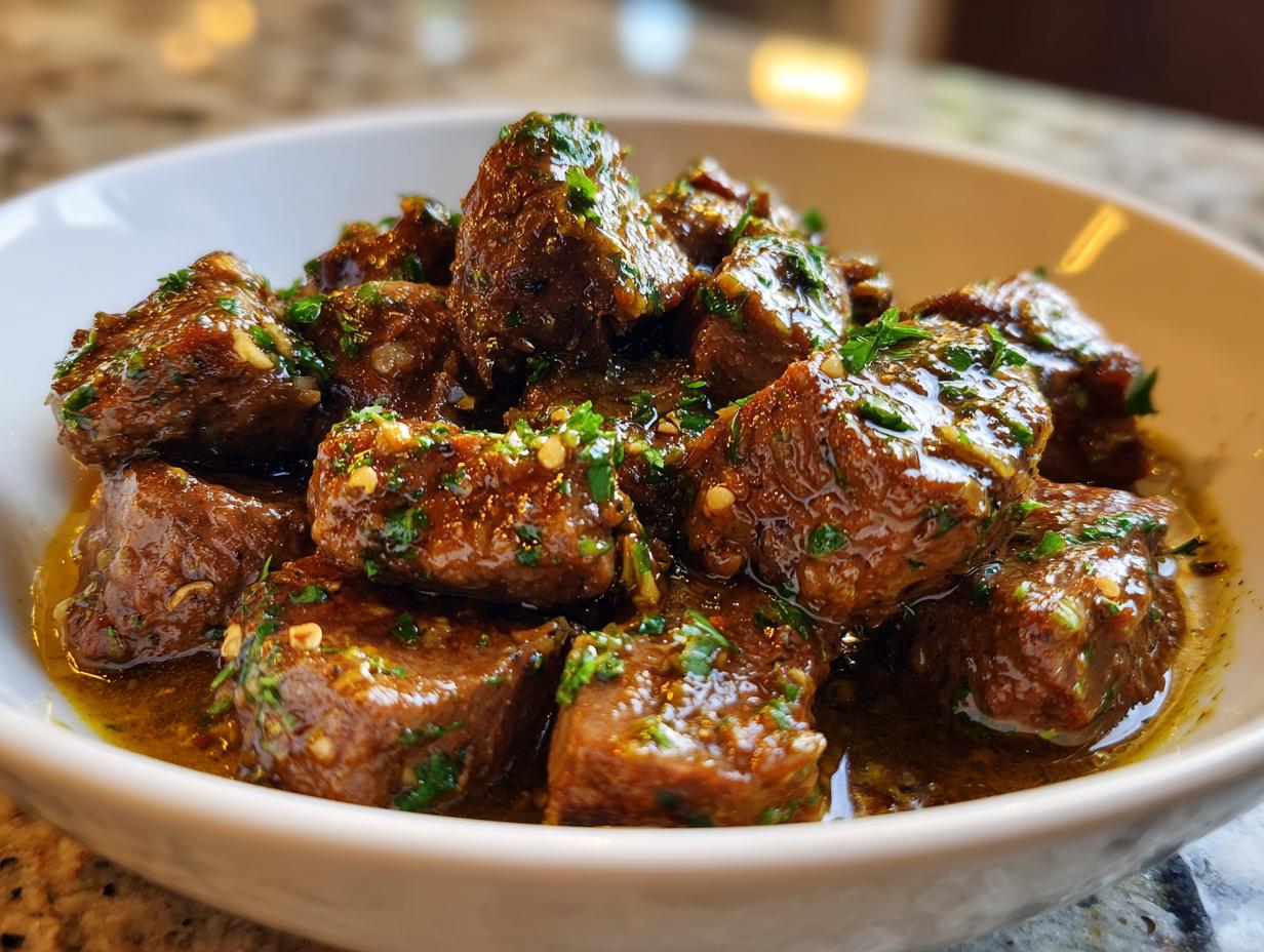 Slow Cooker Garlic Butter Beef Bites