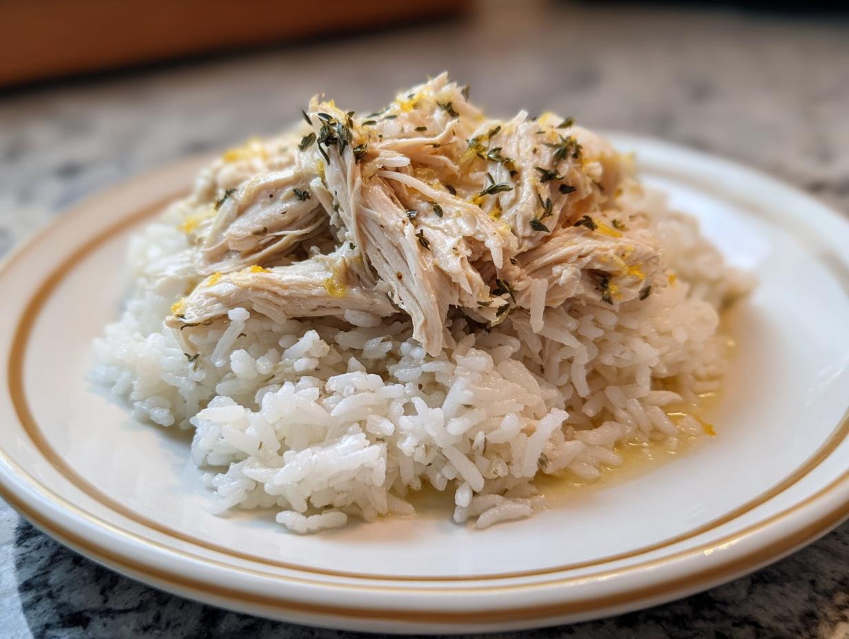 Slow Cooker Lemon Herb Chicken and Rice