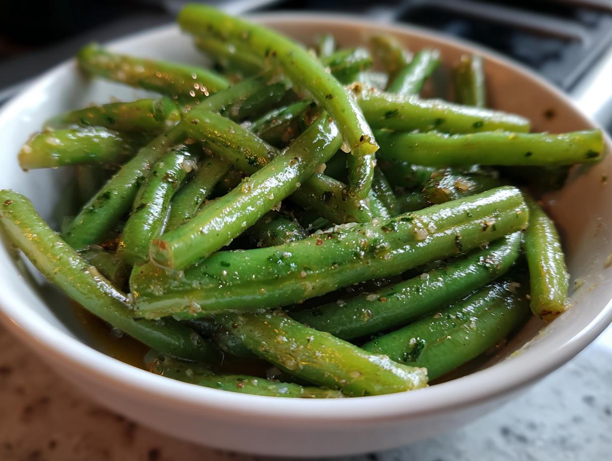 Seasoned Canned Green Beans with Garlic Butter