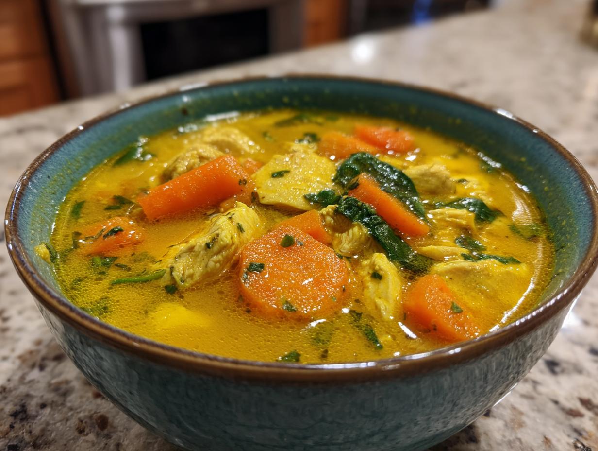 Turmeric Chicken Soup with Ginger