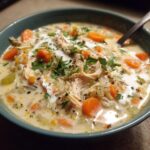 Creamy Crockpot Chicken Wild Rice Soup | Lemons + Zest
