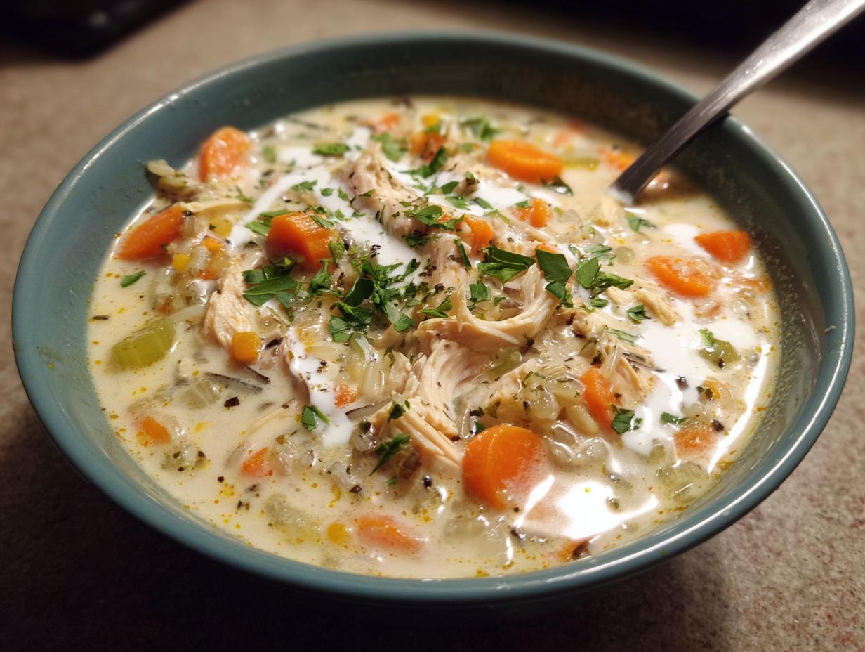 Creamy Crockpot Chicken Wild Rice Soup