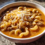 Mac & Cheese Burger Soup
