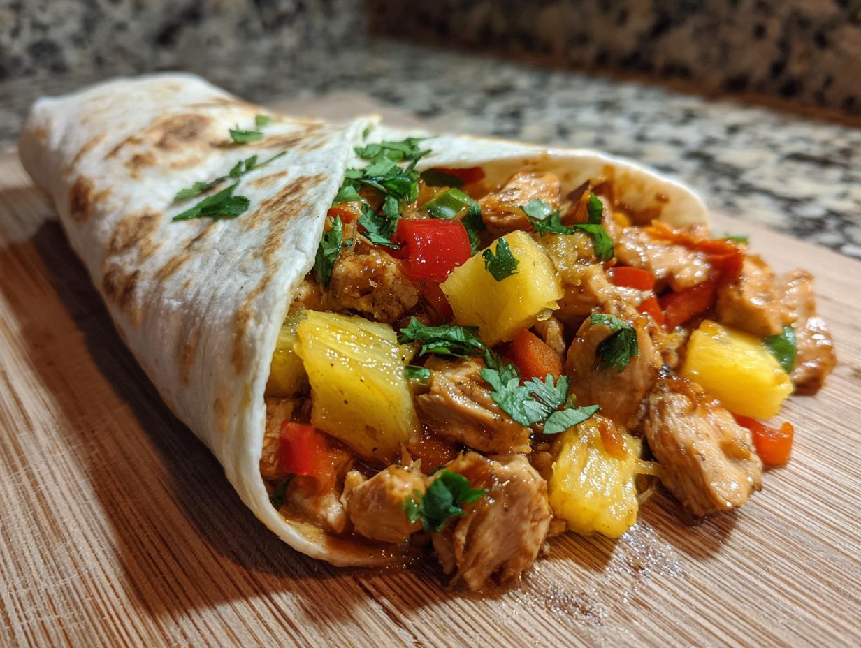Pineapple Chicken Burritos