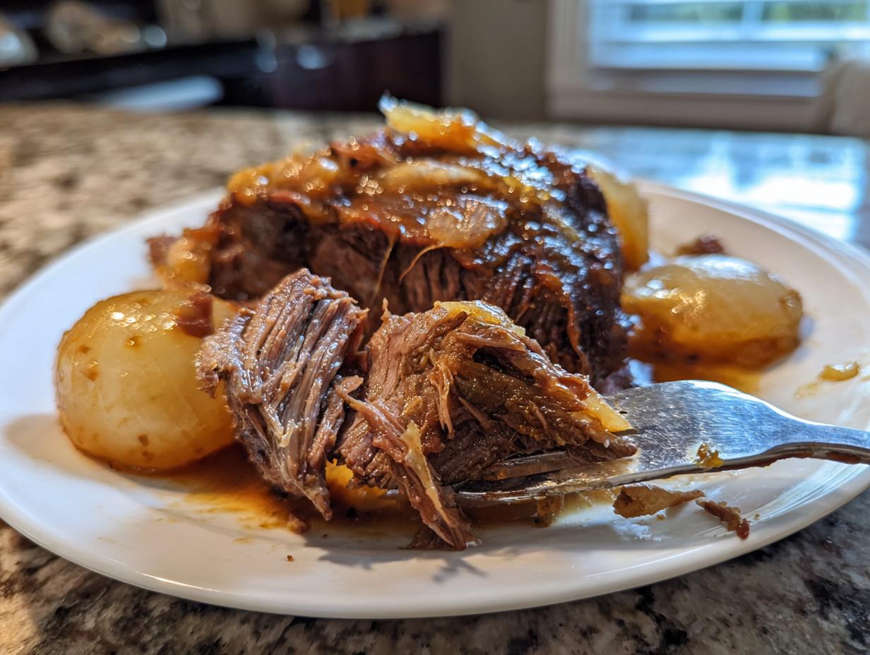 Savory Crock Pot French Onion Pot Roast