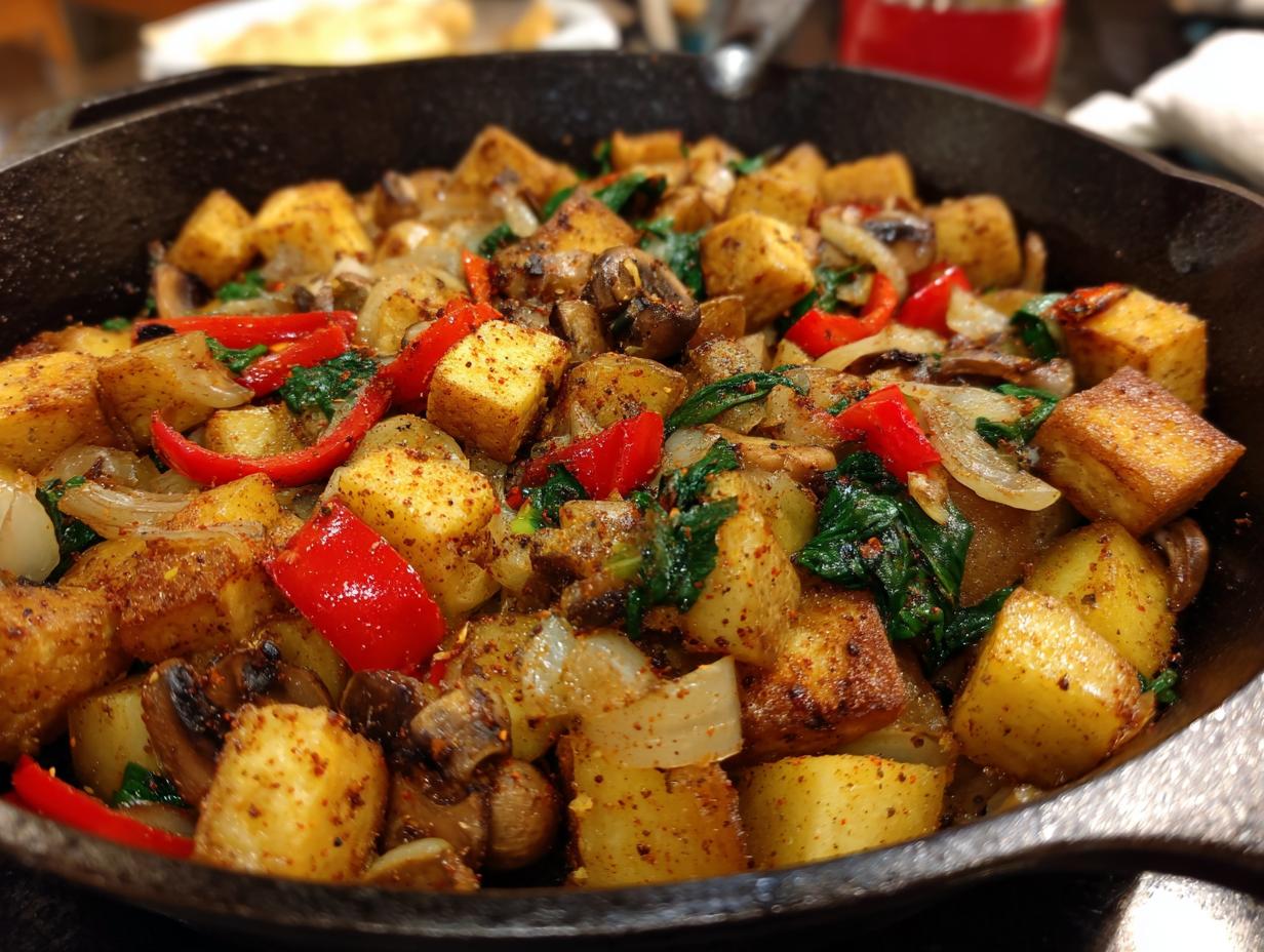 Vegan Breakfast Hash with Tofu and Potatoes