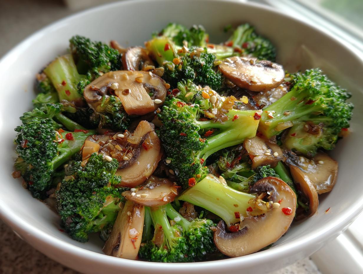 Vegan Broccoli Mushroom Stir Fry
