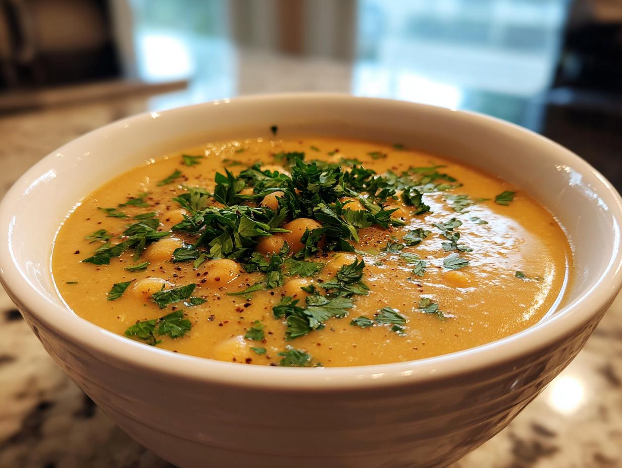 Vegan Chickpea Garlic Soup