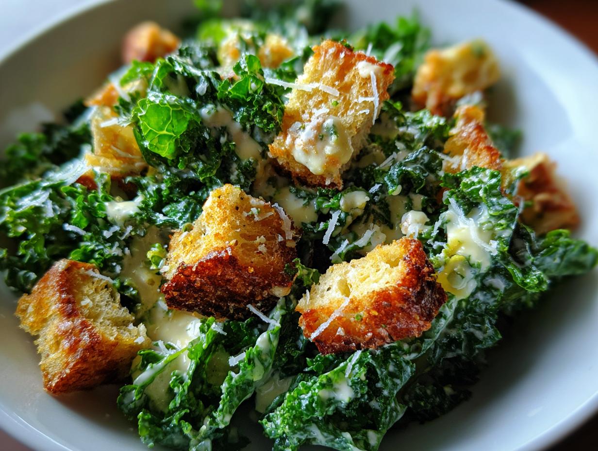 Vegan Lemon Kale Caesar Salad