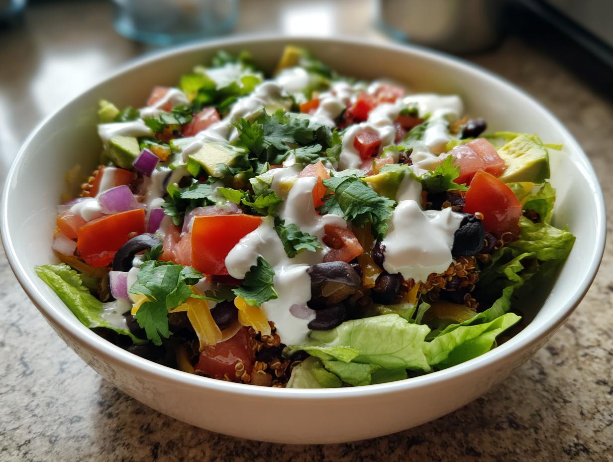 Vegan Taco Salad with Black Beans and Avocado