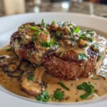 Beef tenderloin with mushroom sauce