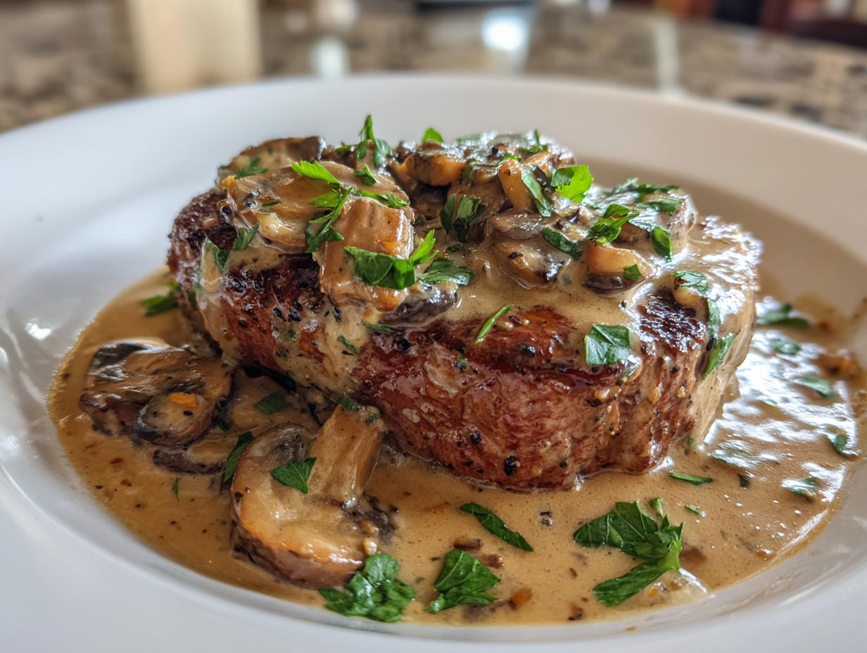 Beef Tenderloin with Mushroom Sauce