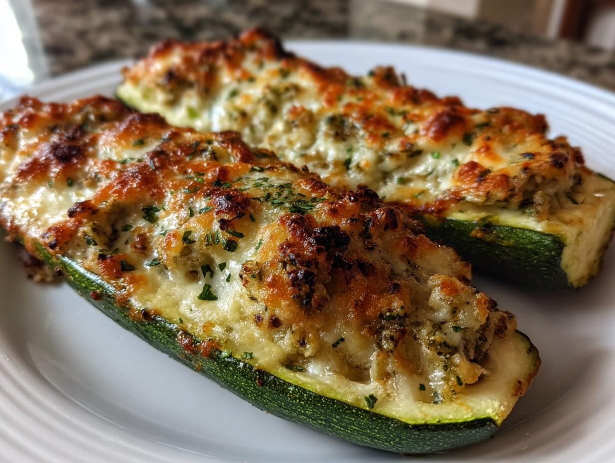 Cheese Stuffed Zucchini Boats