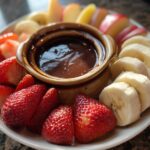 Chocolate fondue with fresh fruits