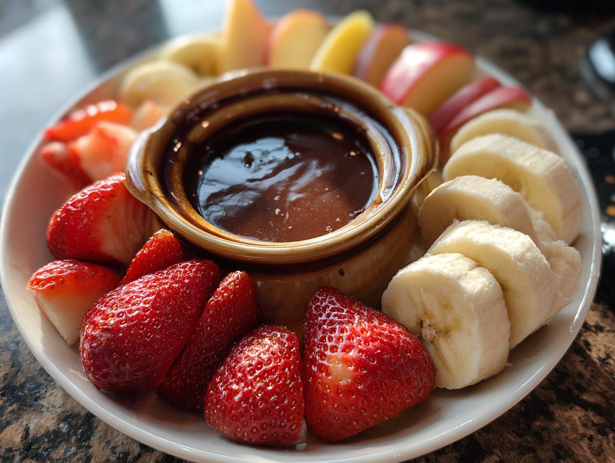 Chocolate Fondue with Fresh Fruits