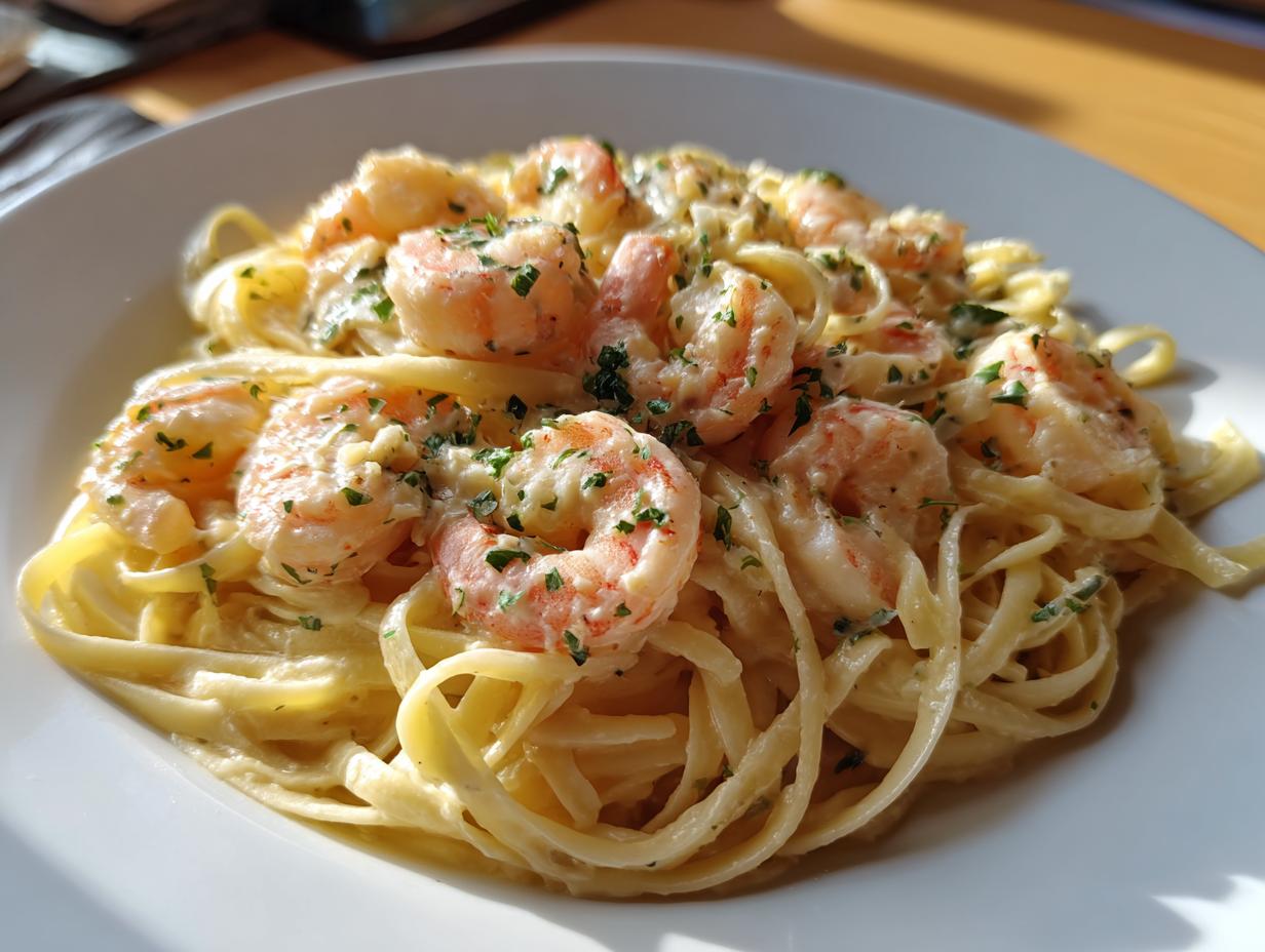 Creamy Garlic Butter Shrimp Pasta