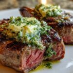 Grilled lamb chops with herb butter