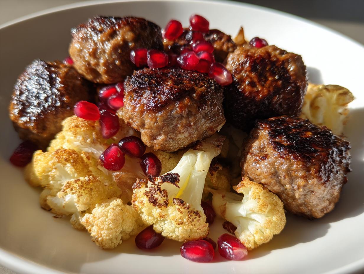 Lamb Meatballs with Cauliflower and Pomegranate