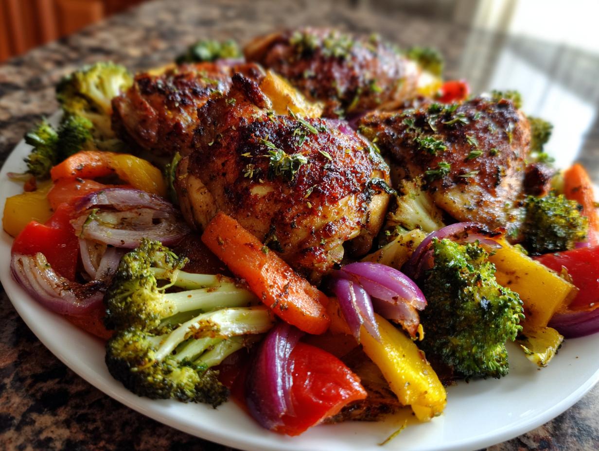 Lemon Herb Chicken with Rainbow Vegetables