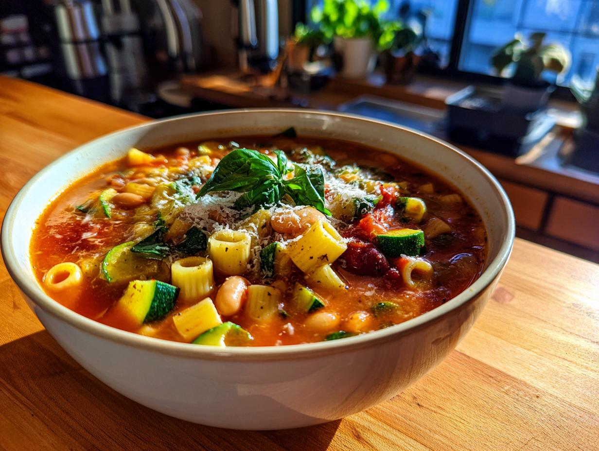 Minestrone with Zucchini and Pasta