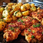 Parmesan Crusted Chicken with Potatoes