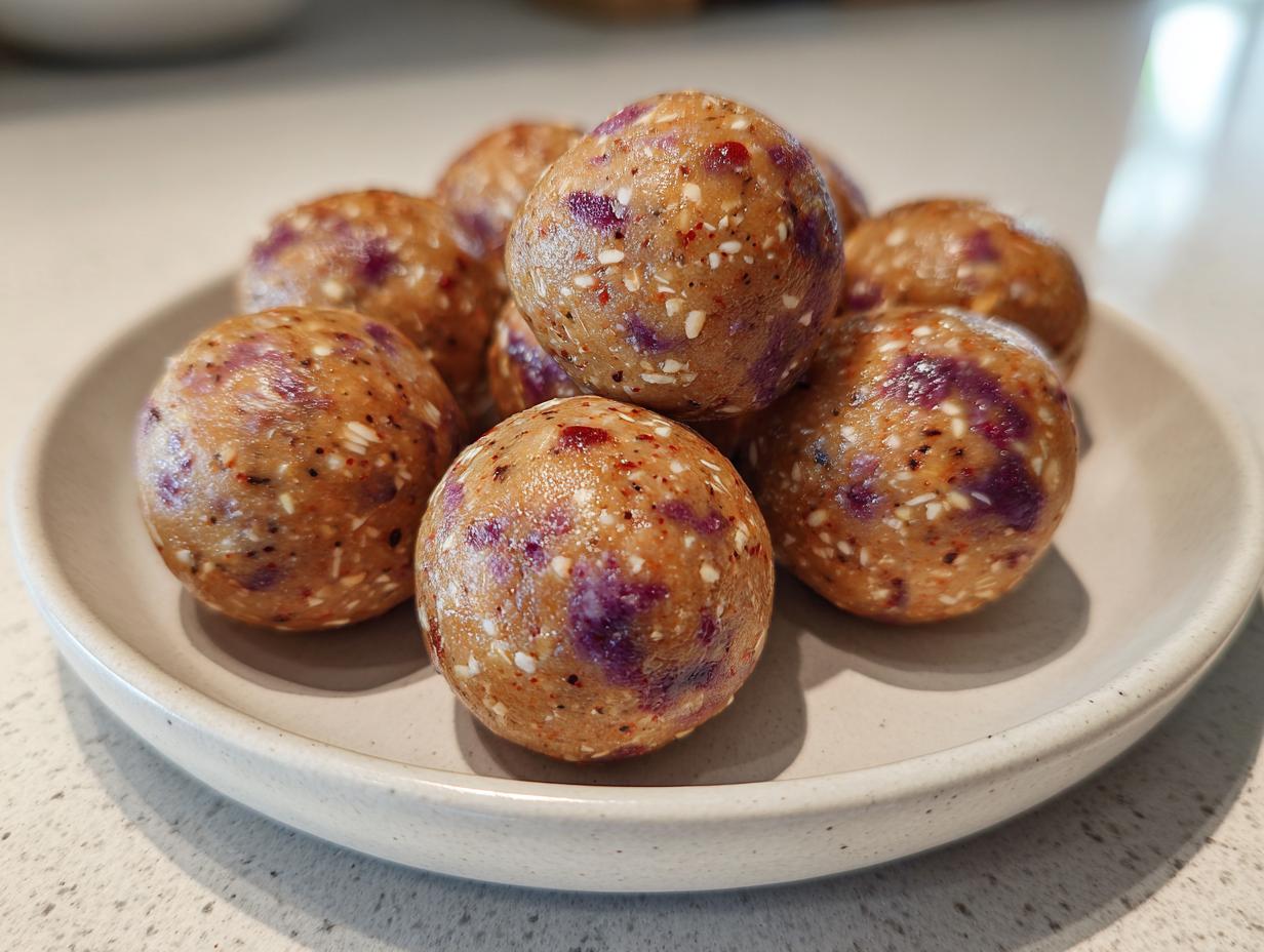 Peanut Butter &amp; Jelly Protein Balls