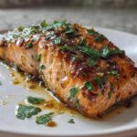 Salmon with honey garlic glaze