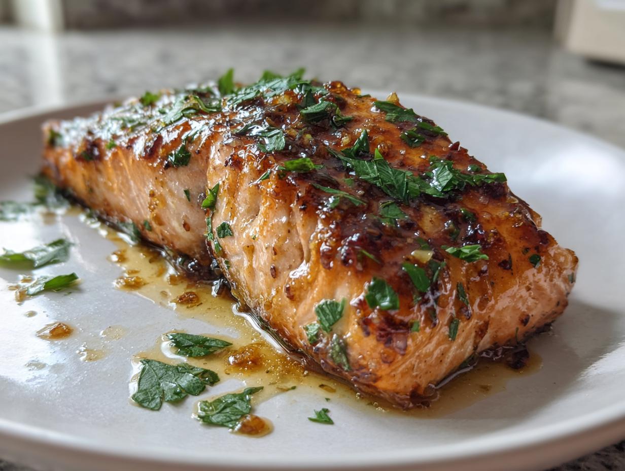 Salmon with Honey Garlic Glaze