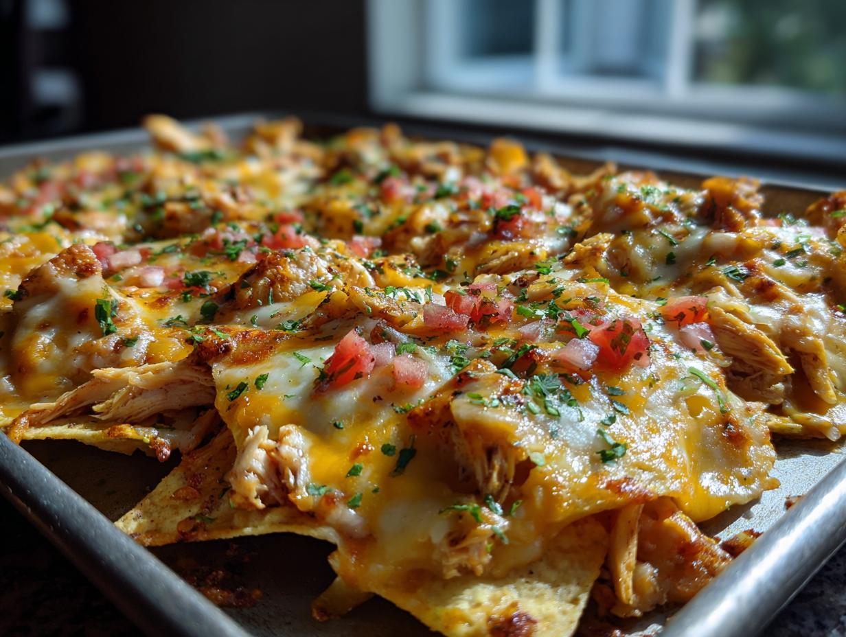 Sheet Pan Chicken Nachos