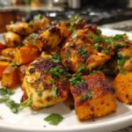Sheet Pan Harissa Chicken with Sweet Potatoes
