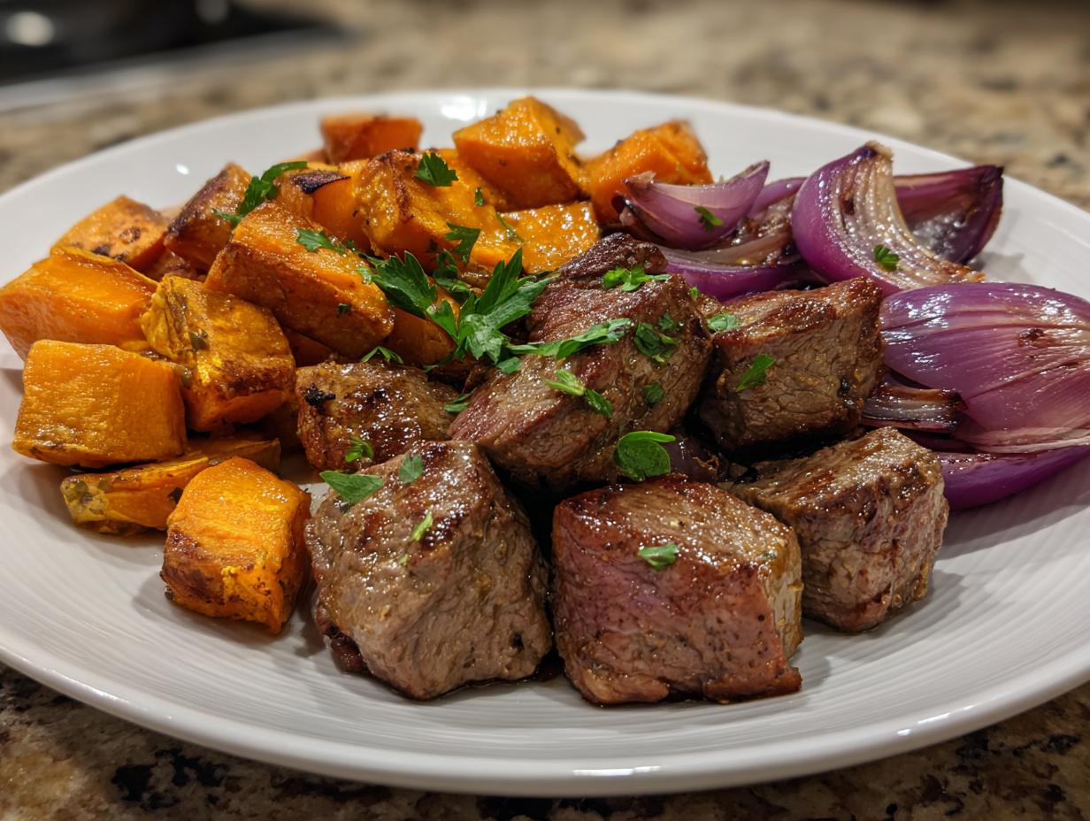 Sheet Pan Lamb Dinner with Sweet Potatoes