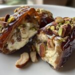 Stuffed dates with cream cheese and nuts