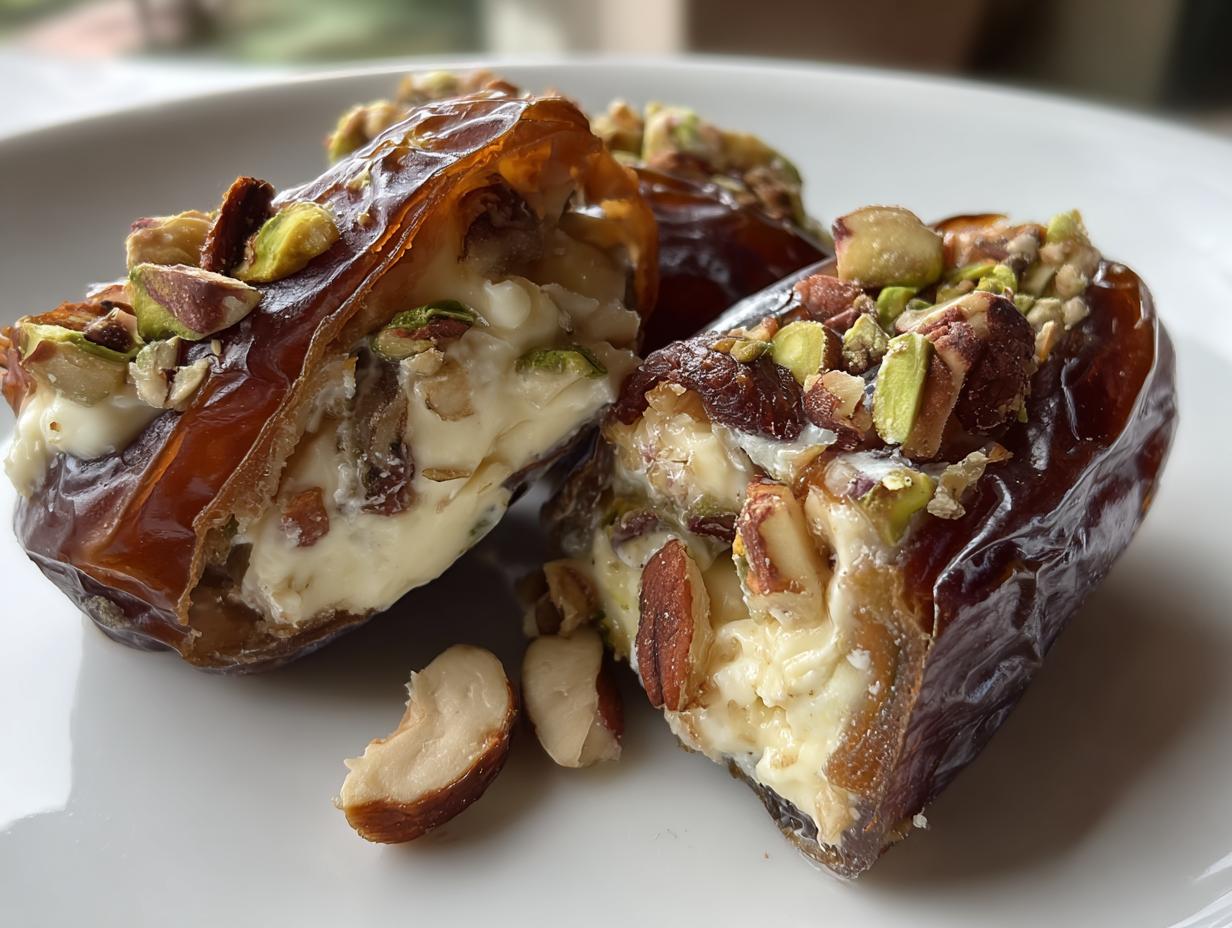 Stuffed Dates with Cream Cheese and Nuts