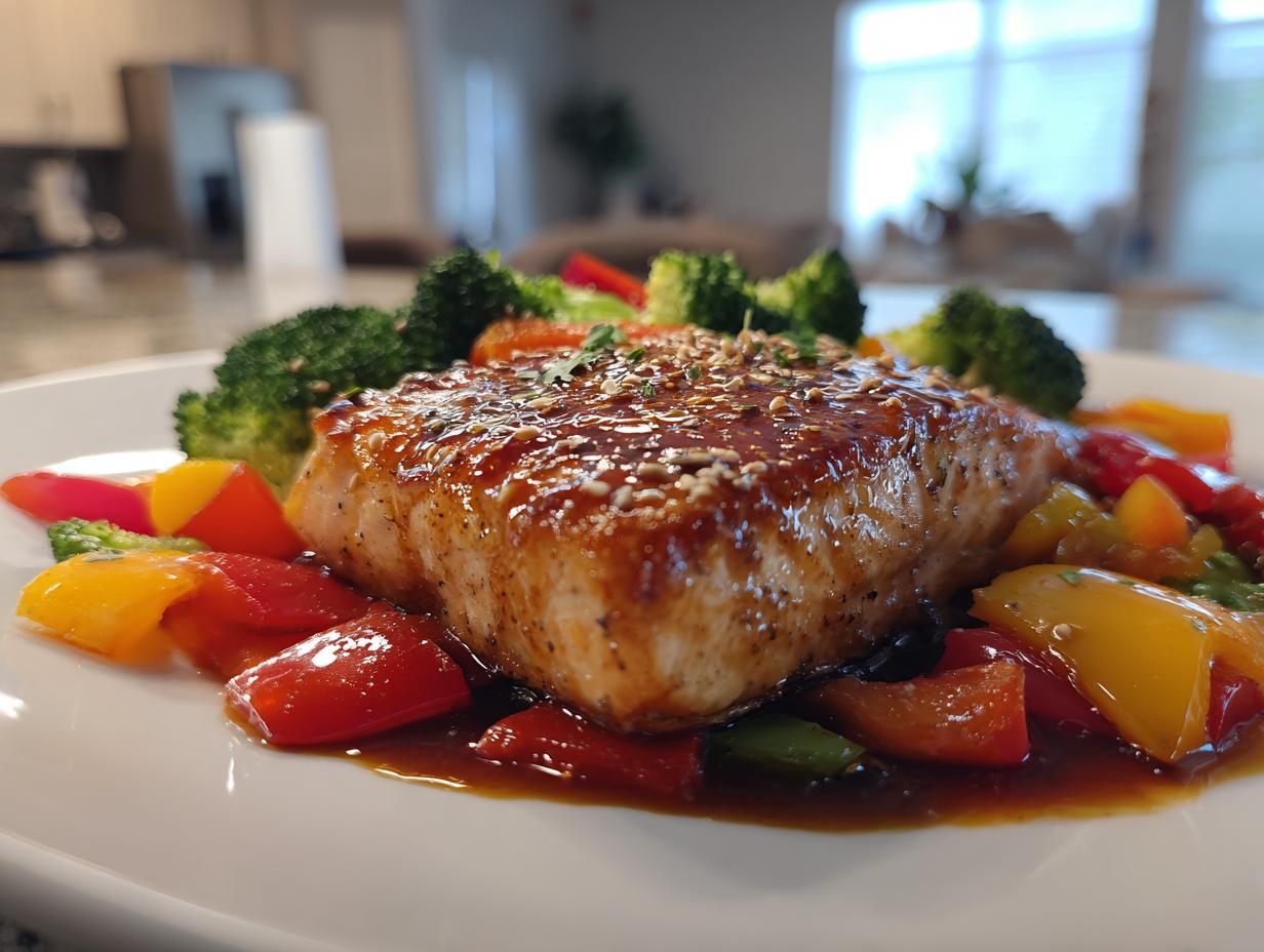 Teriyaki Salmon with Peppers and Broccoli
