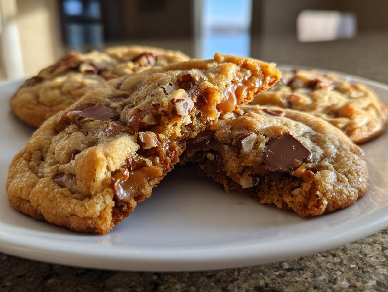 Turtle Caramel Pecan Cookies