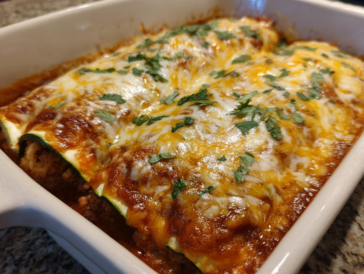 Zucchini Enchiladas with Beef